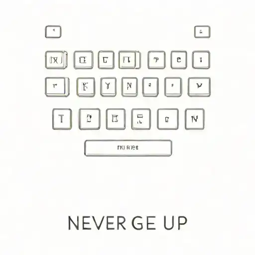 A Typewriter Keyboard With The Keys Spelling Out 'Never Give Up' In A Creative Font