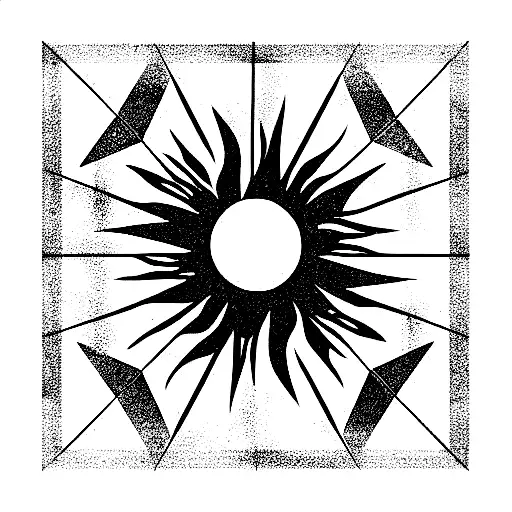 Abstract Porch Geometric Sun