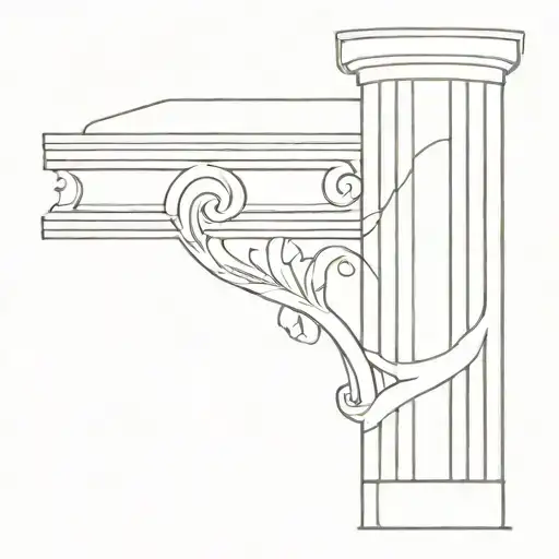 Ionic Column Line Drawing