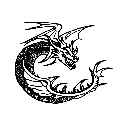 Dragon Protecting A Treasure Mountain