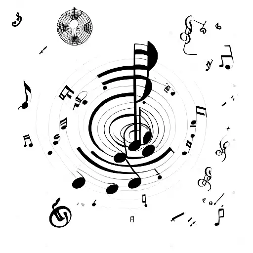 A Music Note Constellation In Outer Space