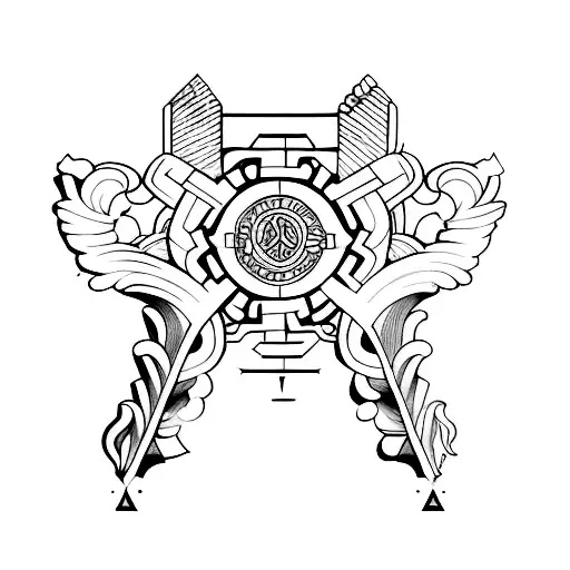 A Tattoo Featuring Iconic Ancient Greece Architecture