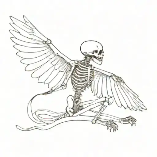 Skeleton With One Wing Attached