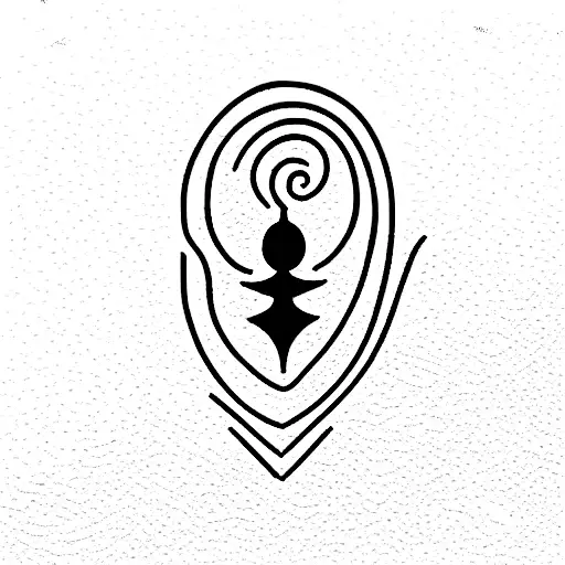 A Simple Black Outline Of A Lingam And Aum