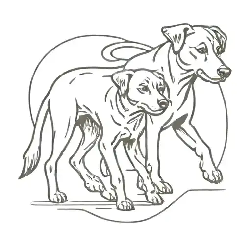 Dog Playing Together