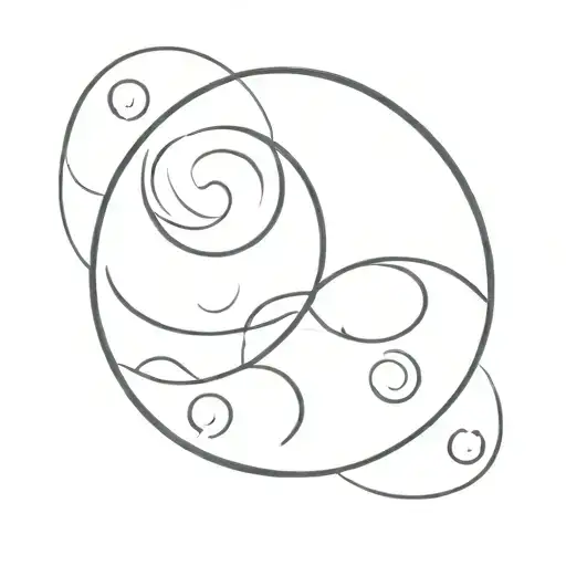 Moon And Heart Shape And Letter N