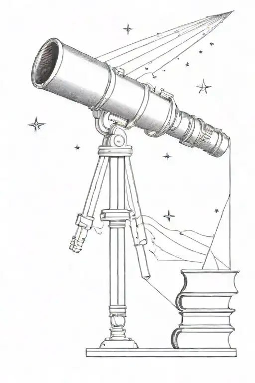 A Telescope With Intricate Details Pointing Towards A Galaxy Filled With Books Instead Of Stars