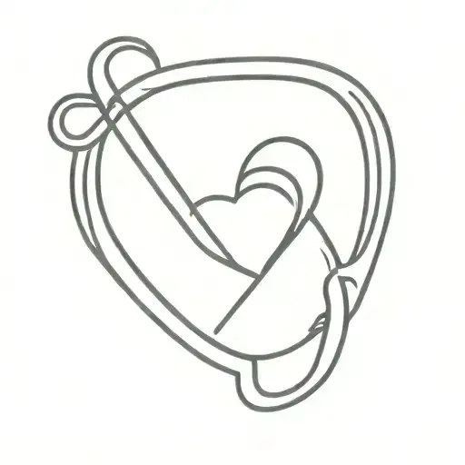 A Minimalist Design Of A Paperclip And A Heart Combined Into A Unique Symbol