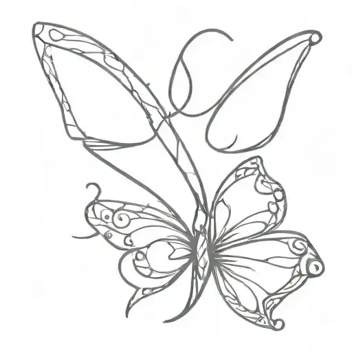 Number 9 Into A Cancer Ribbon Into A Butterfly