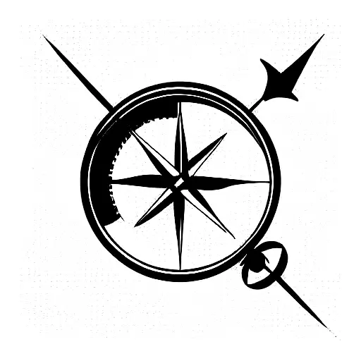 Compass With Arrow Simple