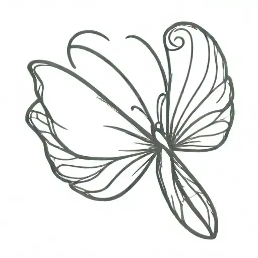 Cancer Ribbon In Butterly One Wing