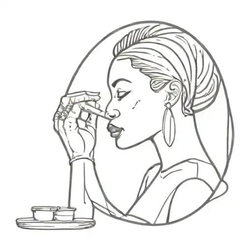 An African American Woman Looking In A Mirror At Her Younger Self