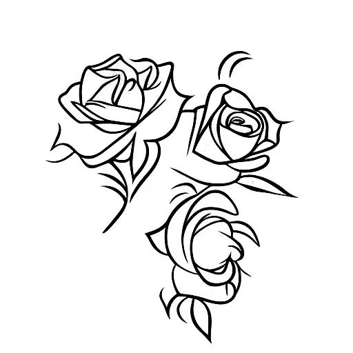 A Minimalist Tattoo Of A Mountain Silhouette With A Rose Blooming At Its Summit