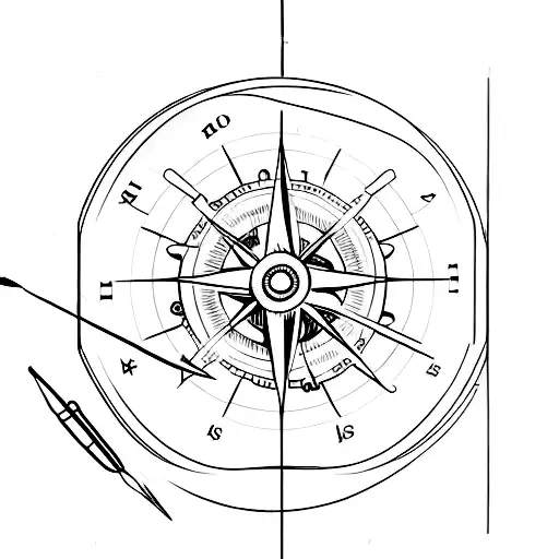 A Pair Of Compasses With A Heart-shaped Needle Pointing Towards A Globe