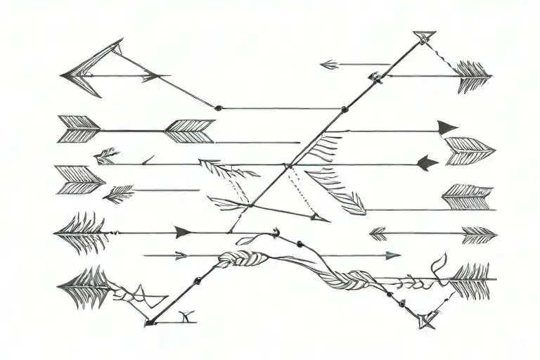 5 Of The Same Arrow In A Horizontal Row