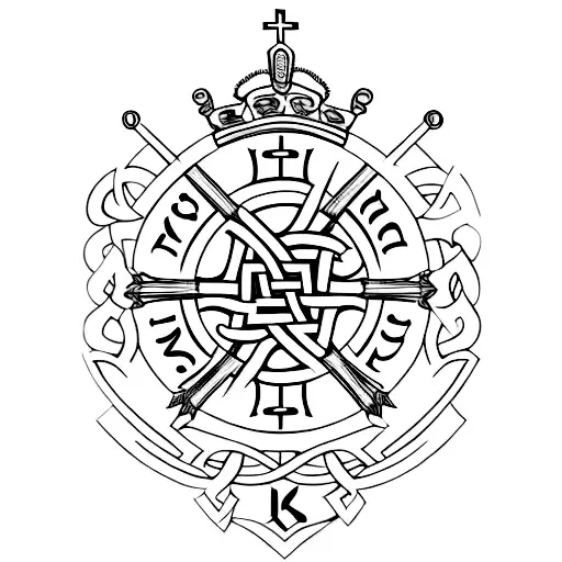 A Cross With The Irish Seargant Logo Underneath