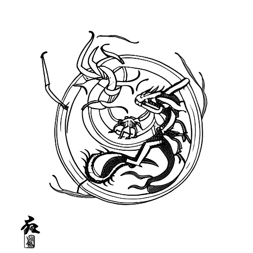 Scorpion And Dragon In A Yin Yan