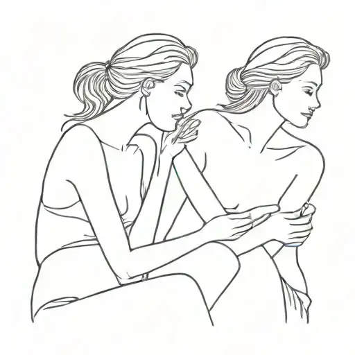 Mother 2 Daughters Minimalist