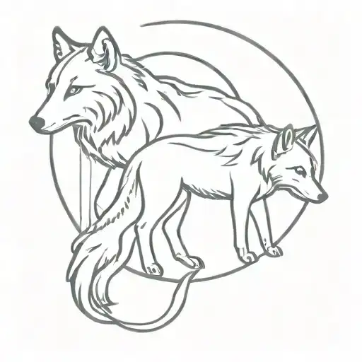 Wolf Family Symbol Intertwined
