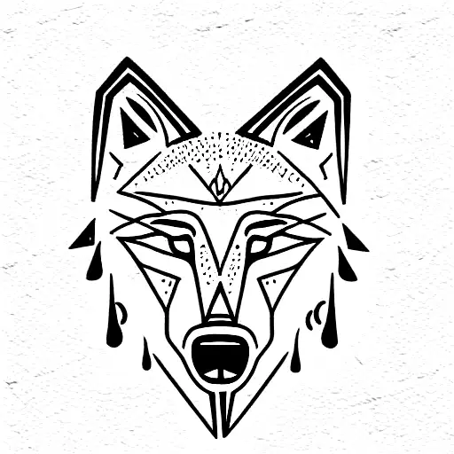 Tribal Howling Wolf