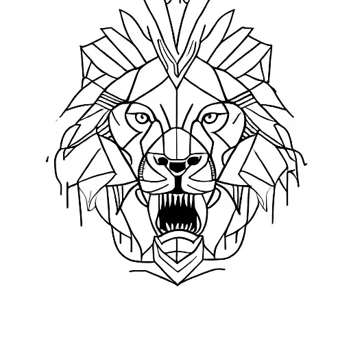 A Single Continuous Clean Line Combining A Minimalistic Lion's And Elephant's Head