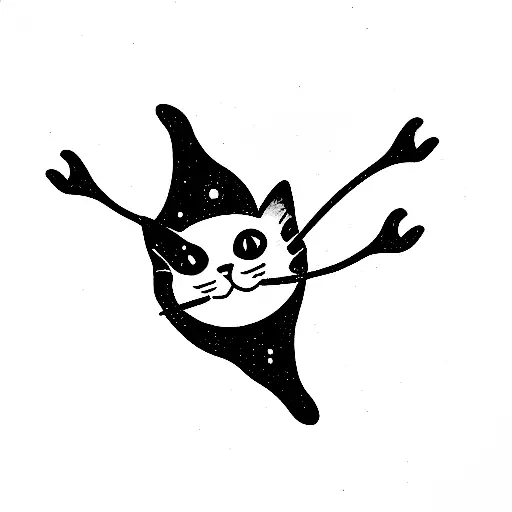 Floating Cat In A Space Suit