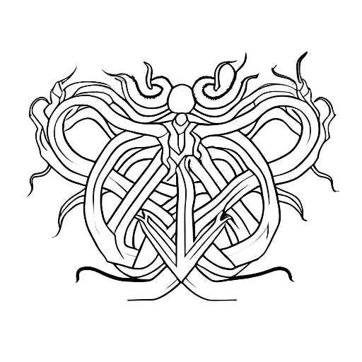 A Sword Wrapped In Vines Of Scorpion Flowers