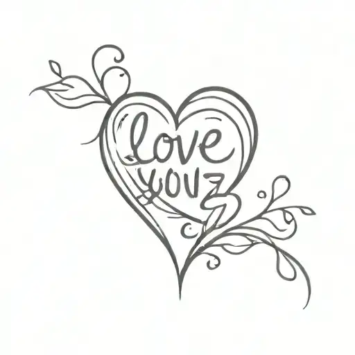 Tatoo That Says Love Yourz With A Heart Insted Of O
