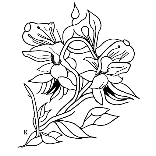 Moonflowers With Cardinal