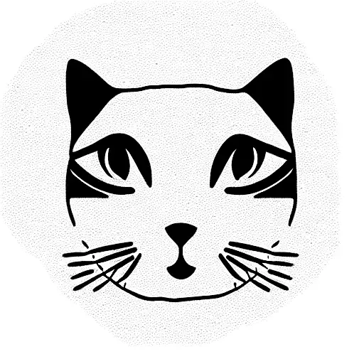 Black Short Haired Cat Wide Eyes Downturned Whiskers