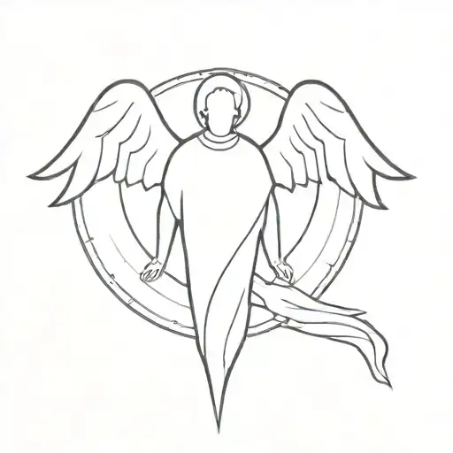 Minimalistic Catholic Tattoo Michael Archangel