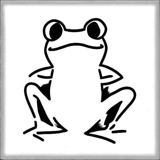 One Line Frog Muscular
