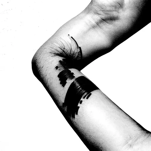 Black And Blue Brush Strokes For Upper Arm Sleeve