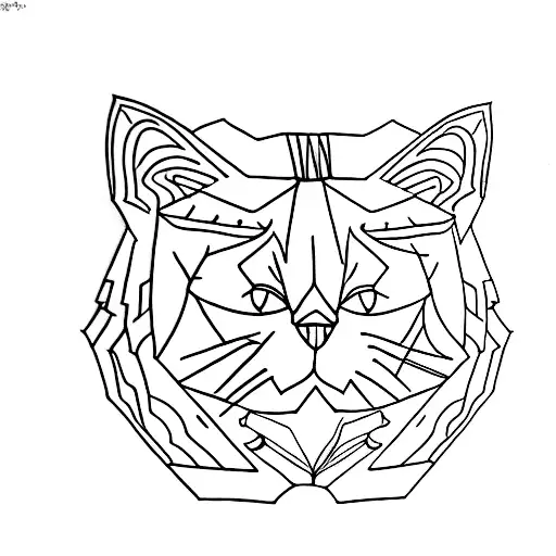 A Cat Reading A Book Surrounded By Tsuru Origami