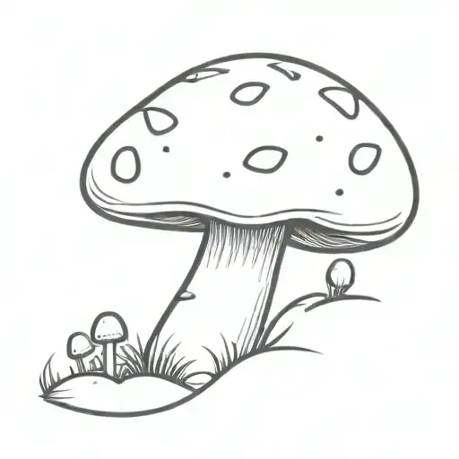 Simple Mushroom And Moon