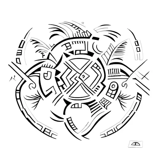A Minimalist Taino Symbol Surrounded By Hiking Trails
