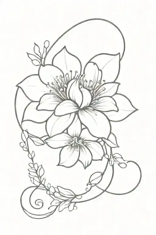 Aquarius Birth Flower & Baby Footprints Leading