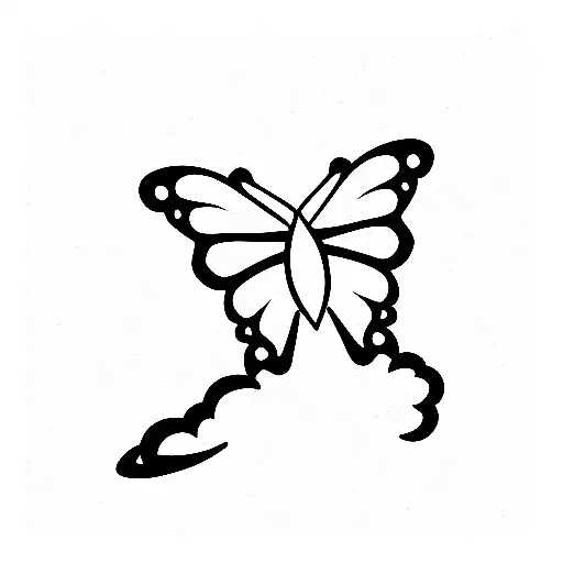 Simple Butterfly With Moon