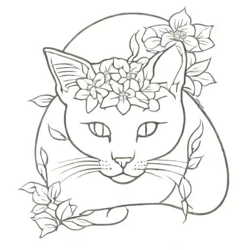 Cat With Flower