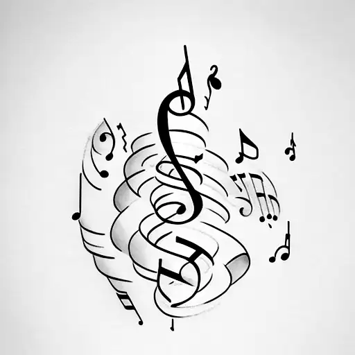 A Minimalist Tattoo Of A Stack Of Books With A Music Note On Top