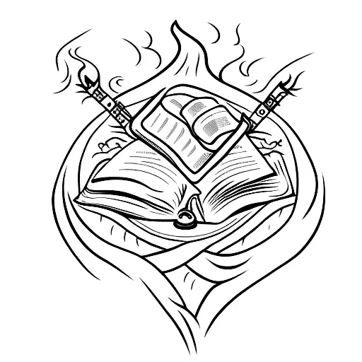 Bible Open With Fire