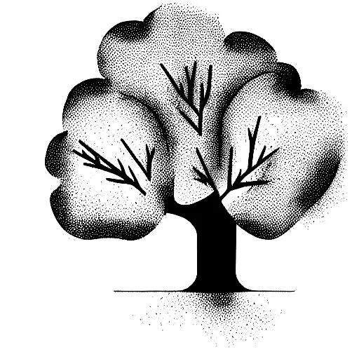 Small House With Two Doors Simple Minimalist Tattoo Next A Tree With Five Apples