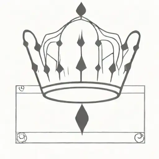 A Simple Lined Crown With Black Jewels