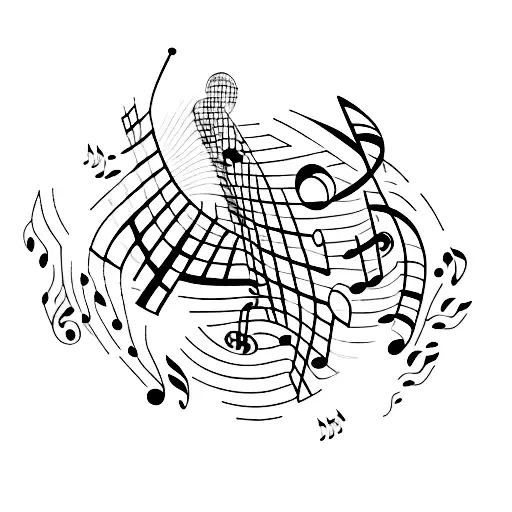 A Delicate Music Note Transforming Into A Flock Of Birds