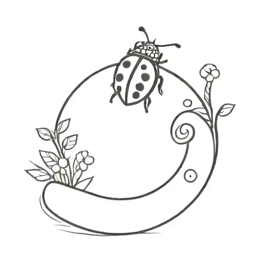 Ladybug On A Crescent Moon