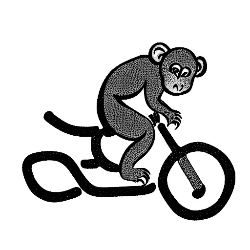 Small Monkey Baby Riding On A Motorbike