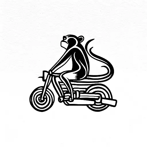 Monkey On Motorbike
