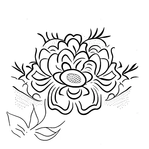 Flowers And Three Dog Paws