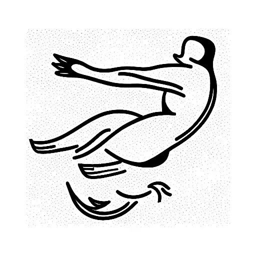 Abstract Diver Swimming Underwater