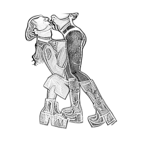 A Woman In A Black Outfit